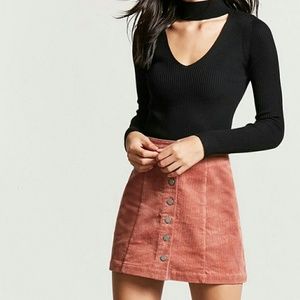 NWT Button Down Corduroy Skirt